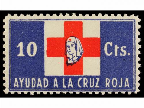ESPAÑA GUERRA CIVIL. AYUDAD A LA CRUZ ROJA. 10 cts. verde, 2