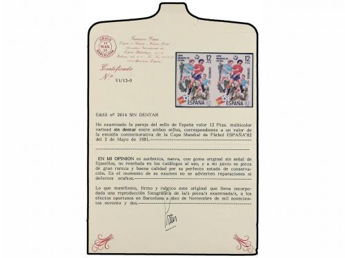 ** ESPAÑA. Ed. 2614s. ESPAÑA'82. 12 pts. multicolor. Pareja 