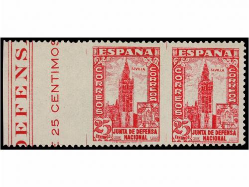 * ESPAÑA. Ed. 804, 807. 5 cts. sepia y 25 cts. rosa. Parejas