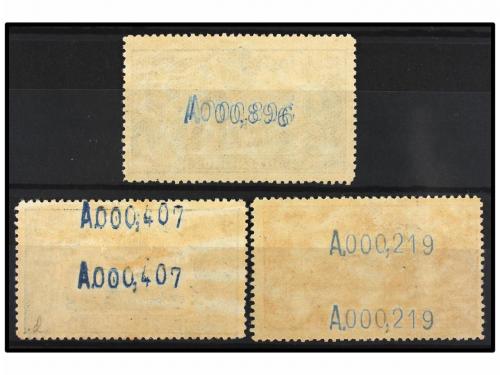 ** ESPAÑA. Ed. 260, 263, 266. 25 cts., 50 cts. y 10 pts. Num