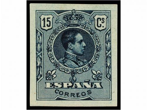 ESPAÑA. Ed. 271. ENSAYOS DE COLOR. 15 cts. verde bronce y 15