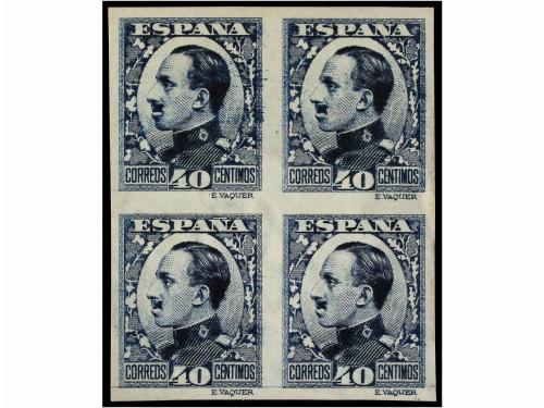 ** ESPAÑA. Ed. 497s. 40 cts. azul. Bloque de cuatro SIN DENT