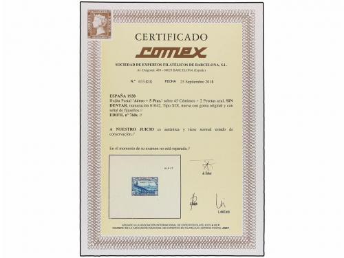 * ESPAÑA. Ed. 760s. HB. Aéreo + 5 pts. azul SIN DENTAR. Muy