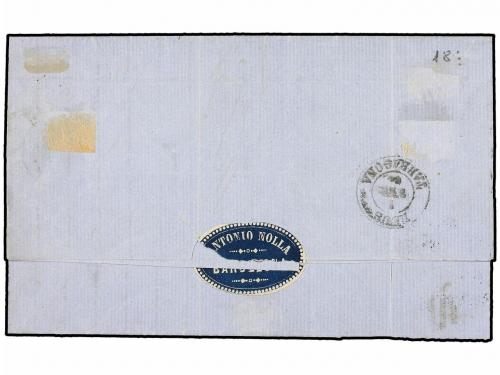 ✉ ESPAÑA. Ed. 64dpa. 1864. BARCELONA a REUS. Carta completa 