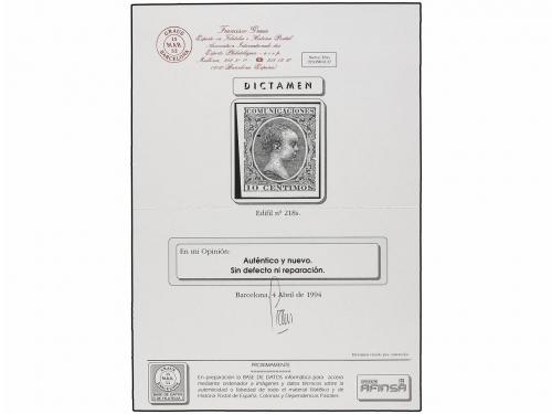 * ESPAÑA. Ed. 218s. 10 cts. bermellón SIN DENTAR. MAGNÍFICO.