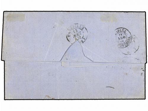 ¿ ESPAÑA. Ed. 52dp y 53dp. 1860. VALENCIA a MARSELLA (Franci