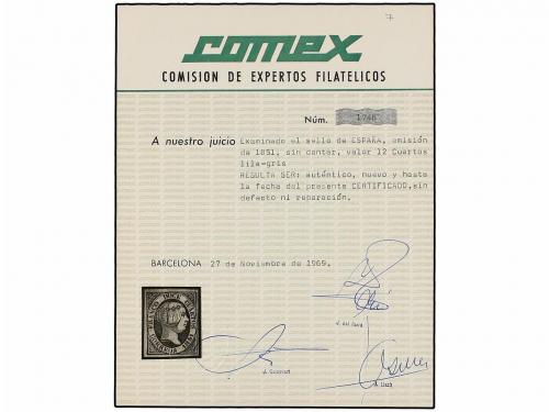 (*) ESPAÑA. Ed. 7b. 12 cuartos lila gris. Color excelente mu