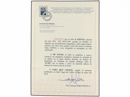 (*) ESPAÑA. Ed. 13. 12 cuartos lila, interesante variedad, e