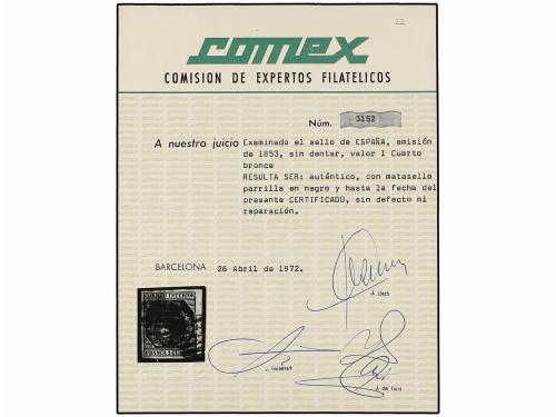 ° ESPAÑA. Ed. 22. 1 cuarto bronce dorado, borde de hoja, mat