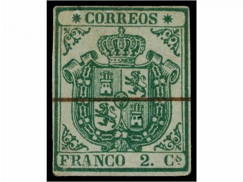 ° ESPAÑA. Ed. 32C. NO EMITIDO. 2 cuartos verde sobre papel a