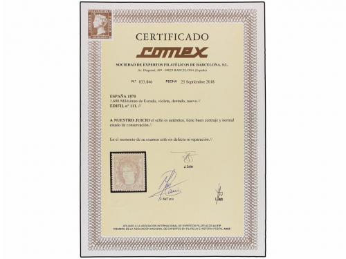 * ESPAÑA. Ed. 111. 1 Esc. 600 mils. violeta. Centraje perfec