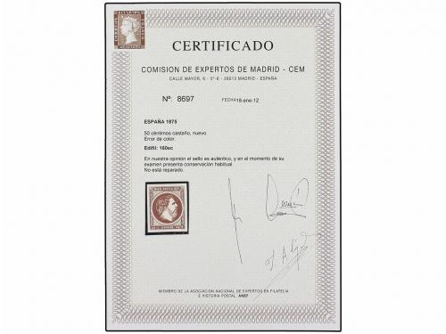 * ESPAÑA. Ed. 160ec. 50 cts. castaño ERROR DE COLOR. Sello r