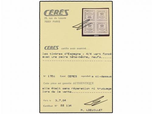 * ESPAÑA. Ed. 173ea. 4/4 cto. verde ERROR DE COMPOSICIÓN, ti