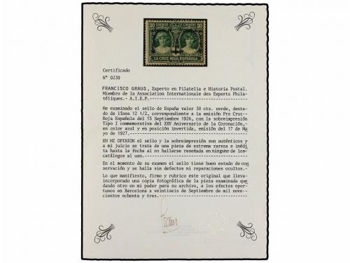 ** ESPAÑA. Ed. 356hh. 30 cts. verde, HABILITACIÓN INVERTIDA.