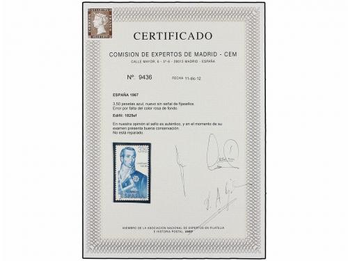 ** ESPAÑA. Ed. 1825ef. FORJADORES. 3,50 pts. azul, FALTA LA