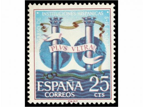 ** ESPAÑA. Ed. 1513. INSTITUCIONES HISPÁNICAS. 25 cts. azul