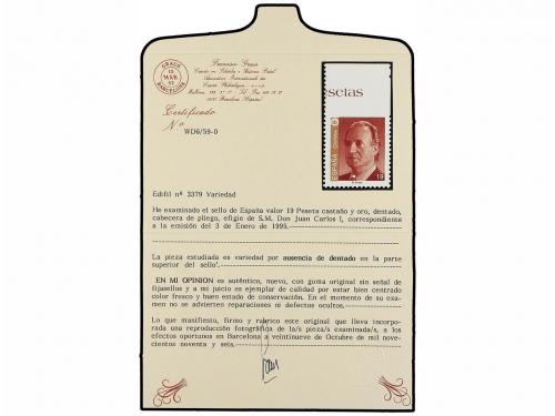 ** ESPAÑA. Ed. 3379. JUAN CARLOS I. 19 pts. castaño y oro. S