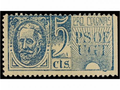 ESPAÑA GUERRA CIVIL. P.S.O.E./U.G.T. PRO COLONIAS. 5 cts. az