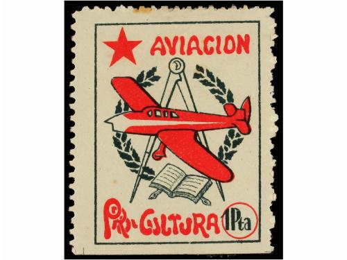 ESPAÑA GUERRA CIVIL. PRO CULTURA. AVIACIÓN. 50 cts. y 1 pta.