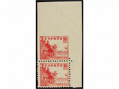 ** ESPAÑA. Ed. 917sma, dm. 10 cts. carmín. Dos parejas verti