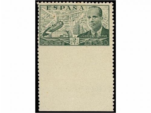 * ESPAÑA. Ed. 945smi, smz. 2 pts. verde. Dos sellos SIN DENT