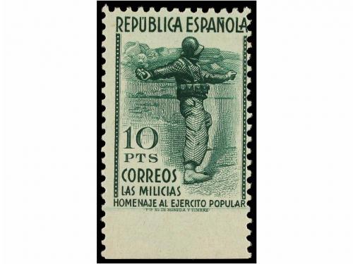 ** ESPAÑA. Ed. 792, 800smz. 5 cts. y 10 pts. SIN DENTAR MARG