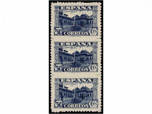 ** ESPAÑA. Ed. 809sph, stv. 50 cts. azul. Pareja horizontal