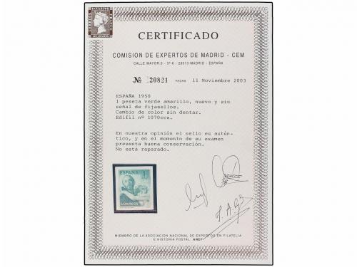 ** ESPAÑA. Ed. 1070ccs. SAN JUAN DE DIOS. 1 pta. verde SIN D