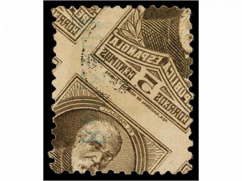 ° ESPAÑA. Ed. 655. 5 cts. castaño. IMPRESIÓN CALCADA AL DORS