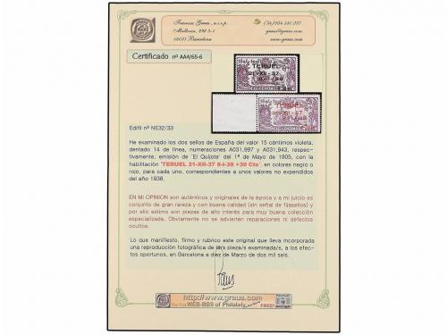 ** ESPAÑA. Ed. NE 32/33. NO EMITIDOS. TOMA DE TERUEL. Serie