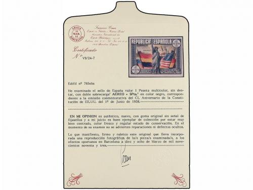 ** ESPAÑA. Ed. 765hhsa. Aéreo + 5 pts. multicolor SIN DENTAR