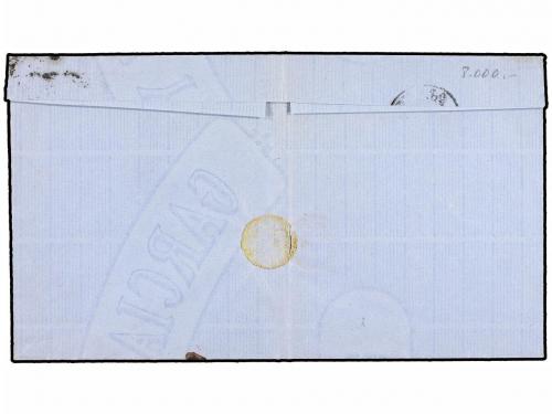 ¿ ESPAÑA. Ed. 81. 1866. CORUÑA a SANTIAGO. 4 cuartos azul. M