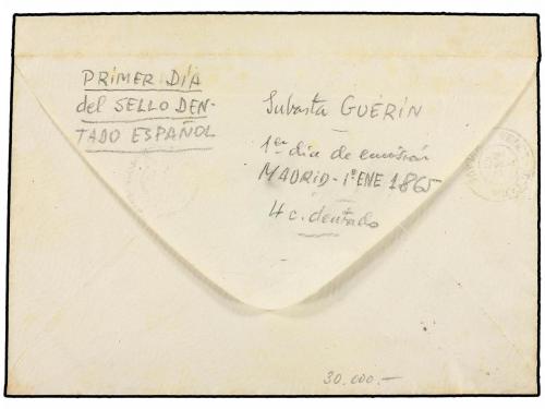 ¿ ESPAÑA. Ed. 75. 1865. MADRID a VELEZ MÁLAGA. 4 cuartos azu