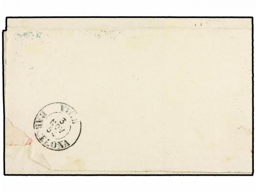 ¿ ESPAÑA. Ed. 33. 1854. LÉRIDA a VICH. 4 cuartos rojo. Mat.