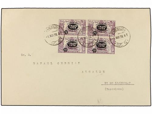 ¿ ESPAÑA. Ed. 761/62. 1938 (1 Mayo). BARCELONA a PI DE LLOBR