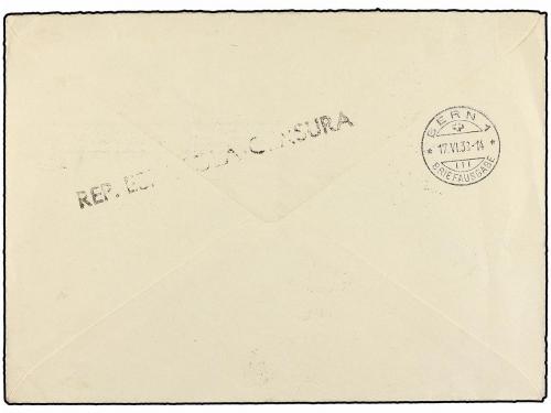 ¿ ESPAÑA. Ed. 782/86. 1938 (15 Junio). BARCELONA a BERNA (Su