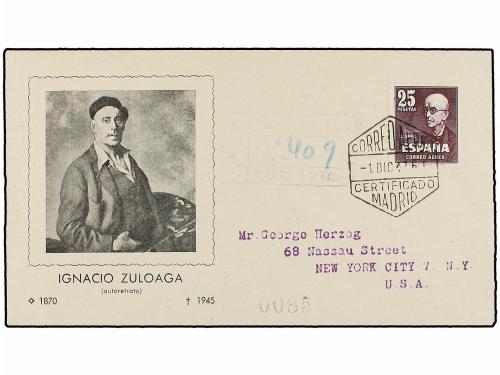 ¿ ESPAÑA. Ed. 1015/16. 1947 (1 Dic.). MADRID a U.S.A. Serie
