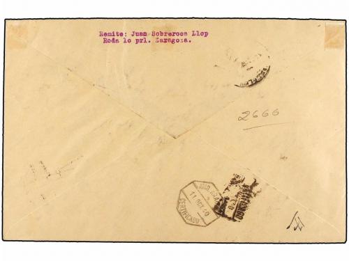 ¿ ESPAÑA. Ed. 889/903. 1940 (12 Oct.). ZARAGOZA a BARCELONA.