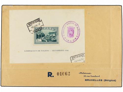 ✉ ESPAÑA. Ed. 836/37. 1937 (16 Agosto). BURGOS a BÉLGICA y A