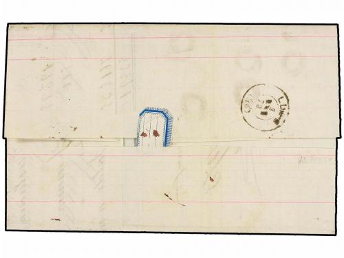 ¿ ESPAÑA. Ed. 121. 1873. CORUÑA a LUGO. 10 cts. azul. Mat. r