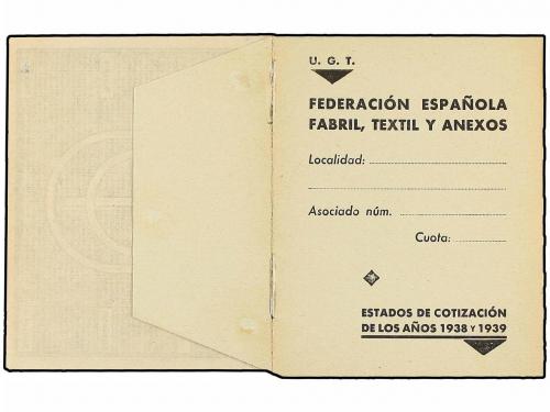 ✉ ESPAÑA GUERRA CIVIL. 1938-39. CARNET FEDERACIÓN ESPAÑOLA F