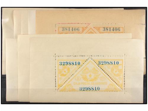 ** ESPAÑA. CAJA POSTAL DE AHORROS. Juego de 9 minipliegos (f