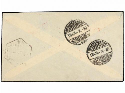 ¿ ESPAÑA. Ed. 564cc. 1930. SEVILLA a URUGUAY. 4 pts. castaño