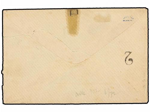 ¿ MARRUECOS. 1874. SAFFI a BARCELONA. 10 cts. azul, mat. ova