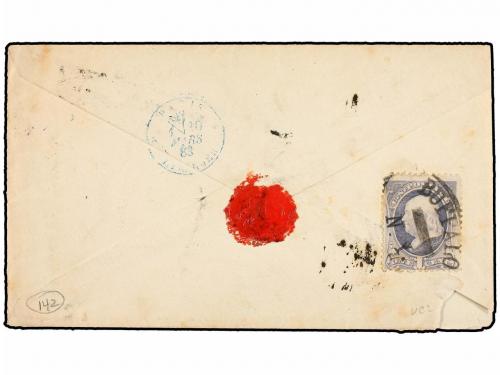 ¿ ESPAÑA. Ed. 201, 202 (2). 1883. MADRID a U.S.A. 5 cts. ver