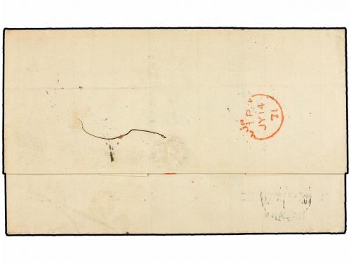 ✉ CUBA. 1871. HABANA a PARÍS. Circulada vía New York y Londr