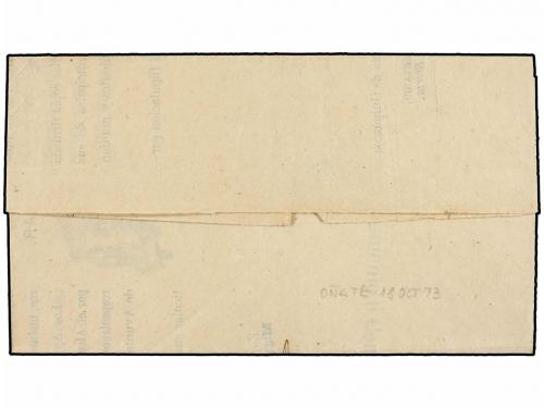 ¿ ESPAÑA. 1873. OÑATE a AZCOITIA. Fechador VILLAR DE ZUMARRA