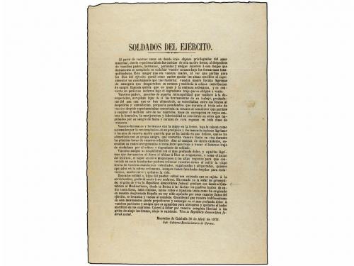 ¿ ESPAÑA. 1875 (30 Abril). Bando fechado en MONTAÑAS DE CATA