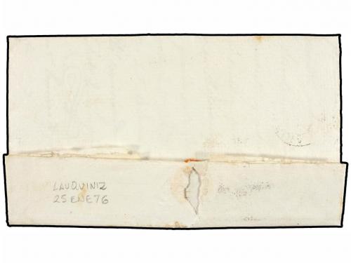 ¿ ESPAÑA. 1876. LAUQUINIZ a BARRICA. Marca circular MUNGUIA/