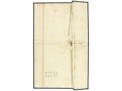 ¿ ESPAÑA. 1875. MUNGUIA a GUECHO. Marca circular MUNGUIA/COR